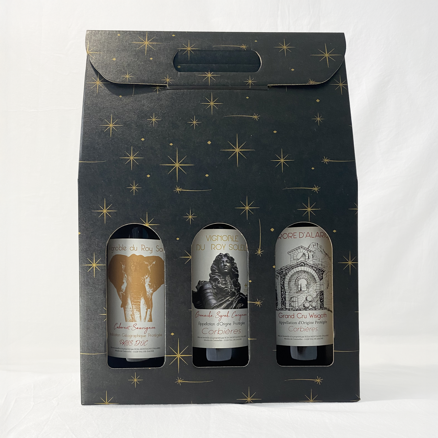 Coffret cadeau rouge 3 bouteilles prestige