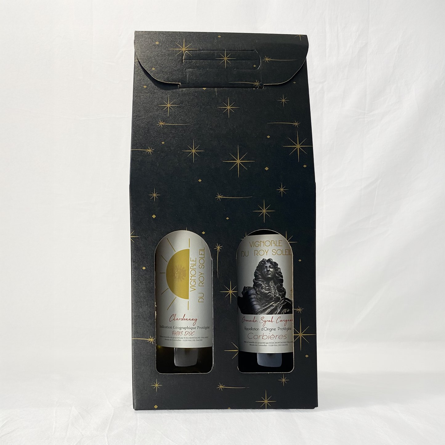 Coffret cadeau rouge & blanc 2 bouteilles prestige